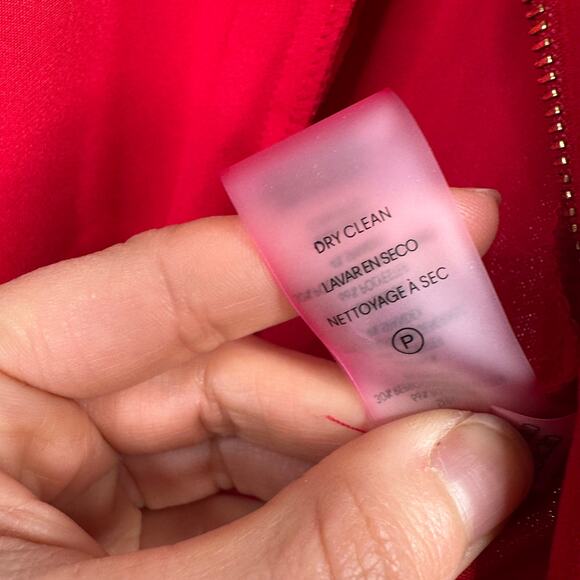 Calvin Klein Red Tulip-Sleeve Cropped Jumpsuit - Picture 8 of 9